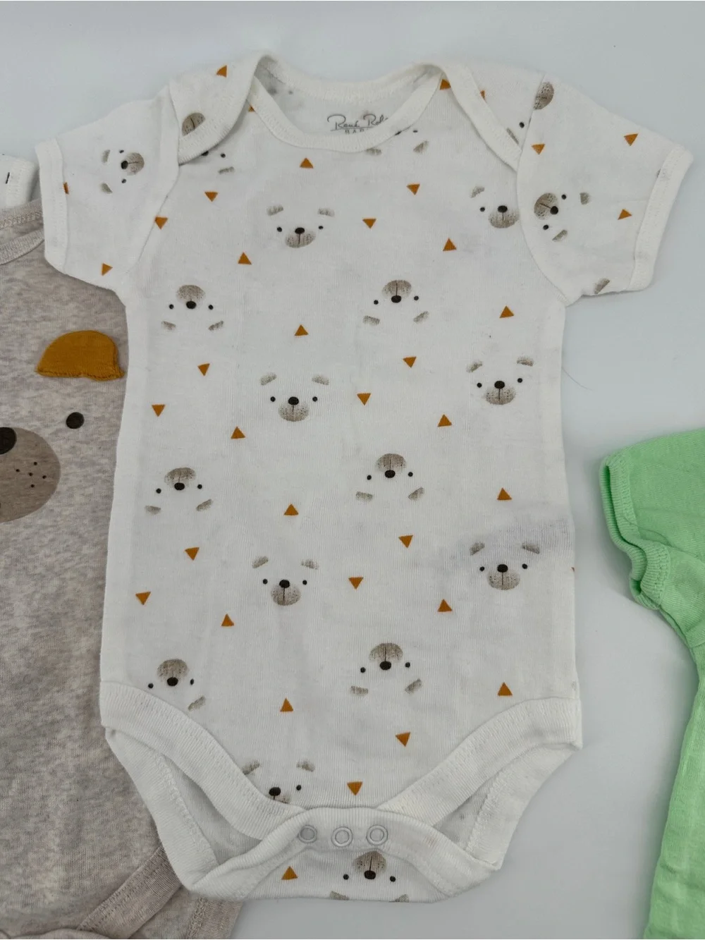Rene Rofe Baby 6-9 Months Bodysuits Cotton Short Sleeve Underclothes Set 4 Lot